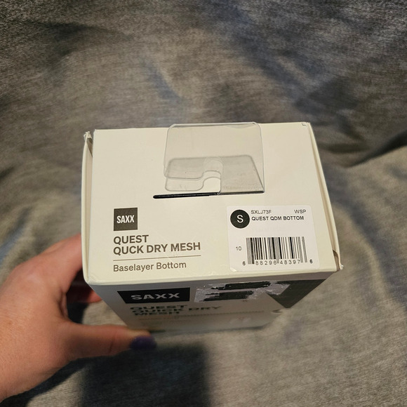 SAXX Quest Quick Dry Mesh Baselayer Bottom Men Sz Small Slim Fit Lightweight - Picture 2 of 5